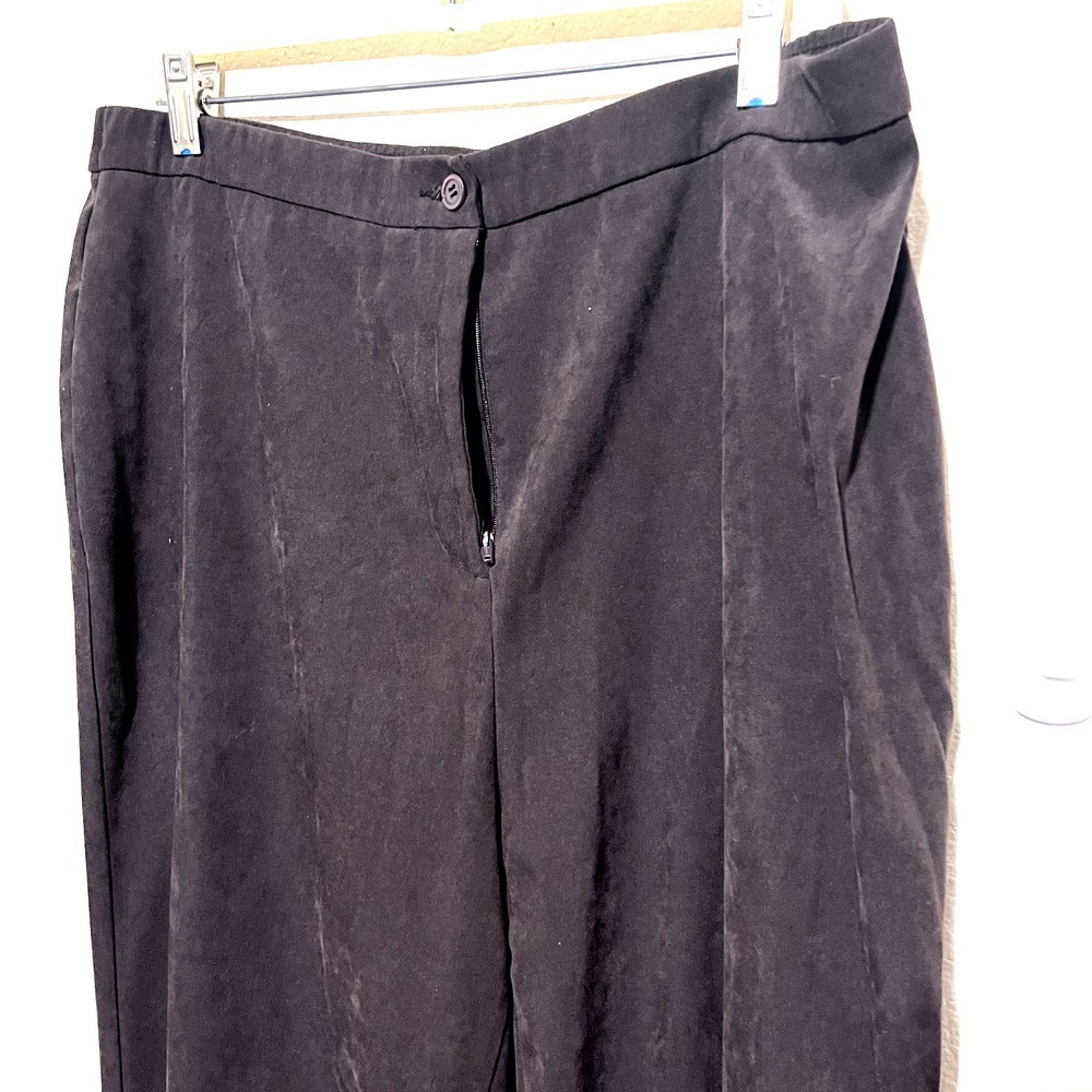 TanJay Womens Brown Chamois Pants Wide Leg Career sz 16 office